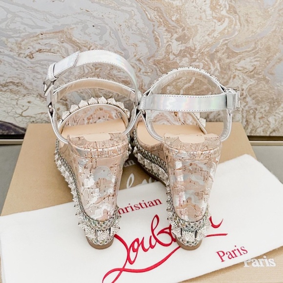Christian Louboutin Pira Ryad Iridescent studded platform wedge - Picture 3 of 13